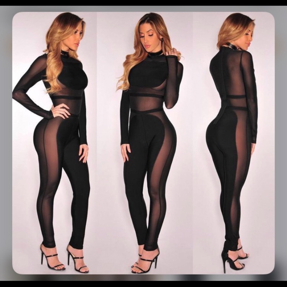 Black Mesh Bodysuit